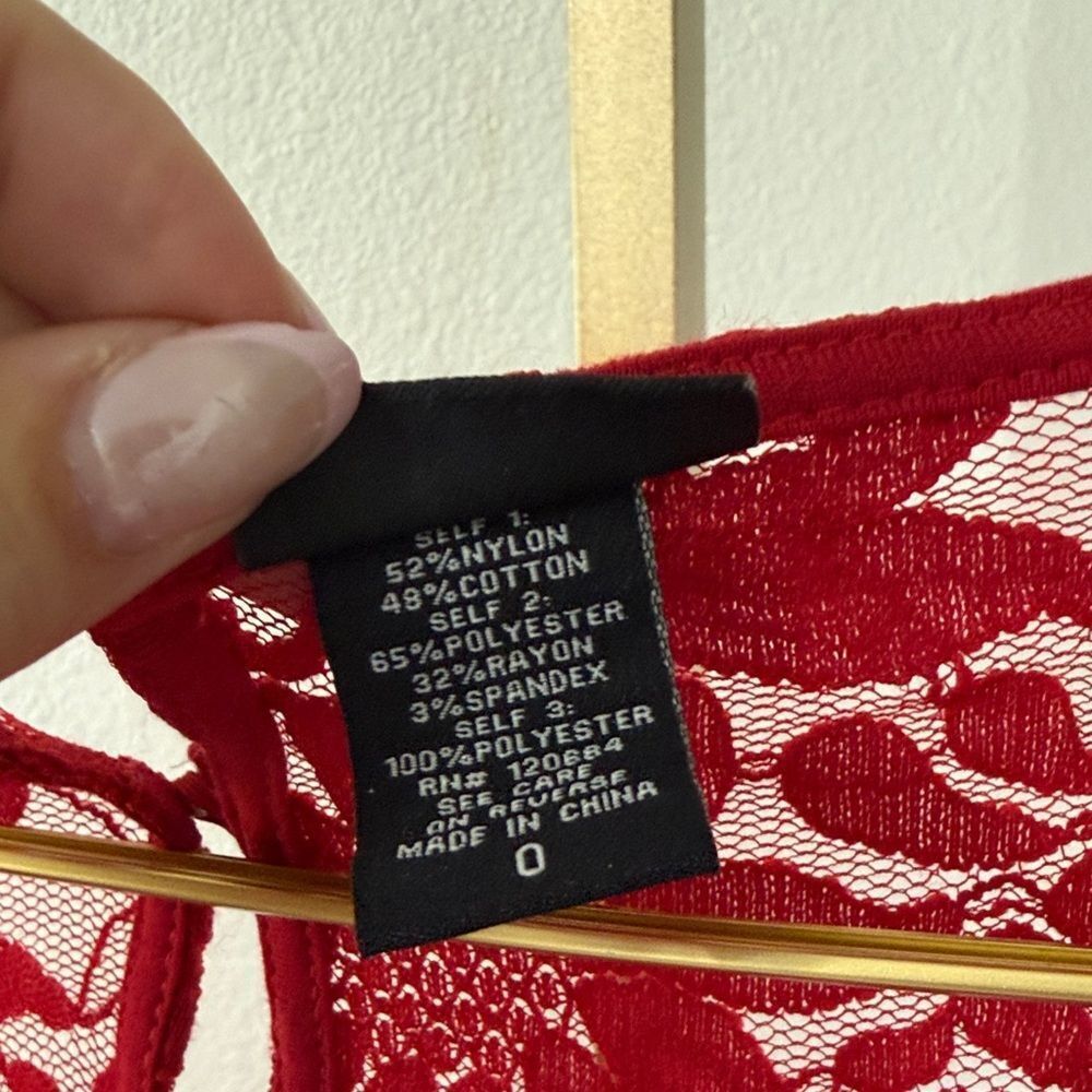 Torrid Red Lace Top - Picture 3 of 7